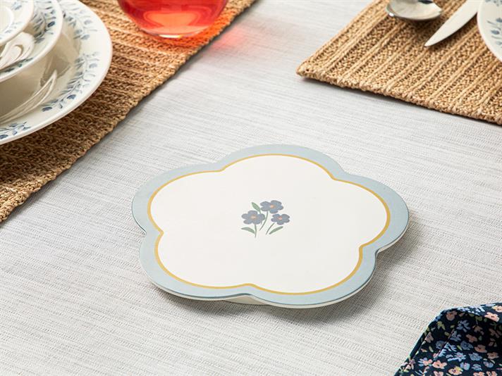Soft Bouquet Melamine Hot Mat 17 cm Blue