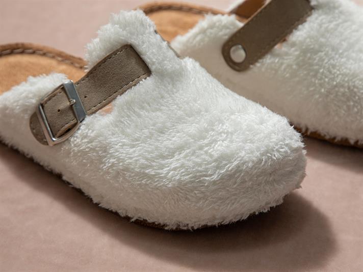 Soft Cozy Papuci De Casă Damă, Lână Sherpa, 38, Crem