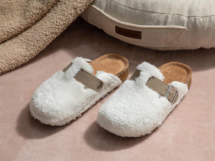 Soft Cozy Papuci De Casă Damă, Lână Sherpa, 38, Crem