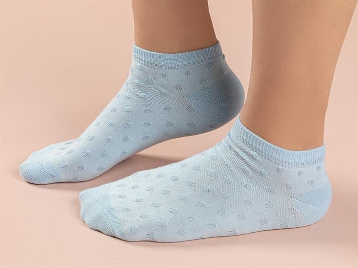 Soft Cotton Women Ankle Socks 36-40 Light Blue
