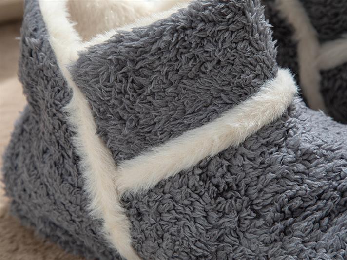 Soft Stripe Plush Women Home Boot 38 Anthracite