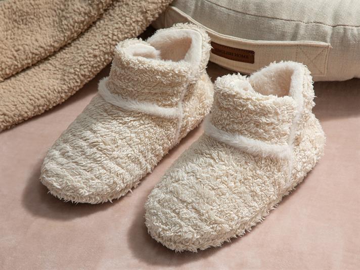 Soft Stripe Papuci De Casă Damă, Pluș, 38, Gri Deschis