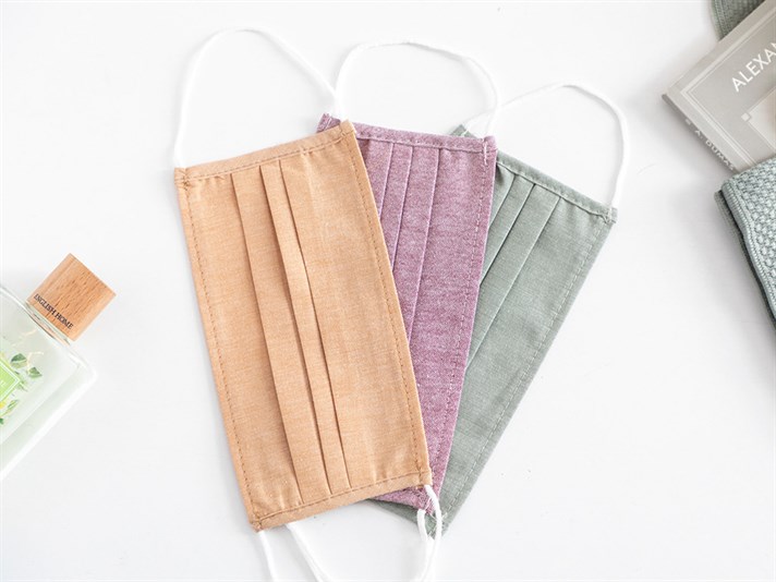 Atingere moale Bumbac Material Textil Mască 9,5 x 18 cm Kaki