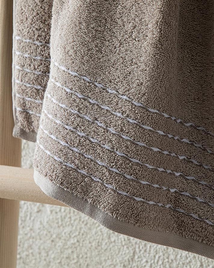 Soft Wave Cottony Bath Towel 70x140 cm Beige