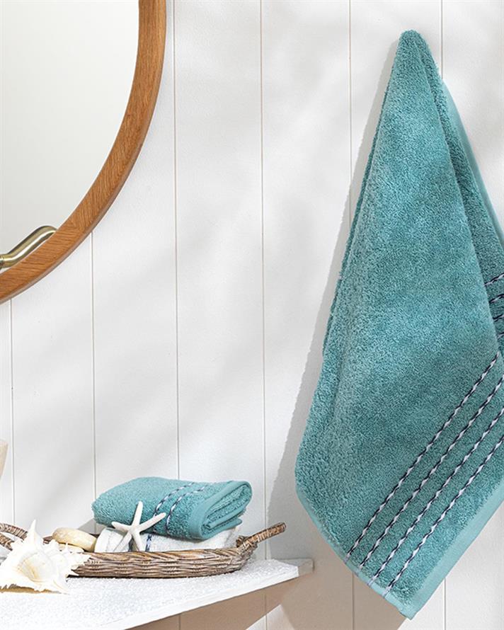 Soft Wave Prosop De Față, Bumbac, 50*70 Cm, Crem - Verde