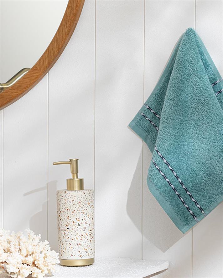 Soft Wave Prosop De Mână, Bumbac, 30*40 Cm, Crem - Verde