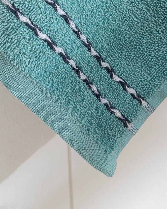 Soft Wave Prosop De Mână, Bumbac, 30*40 Cm, Crem - Verde