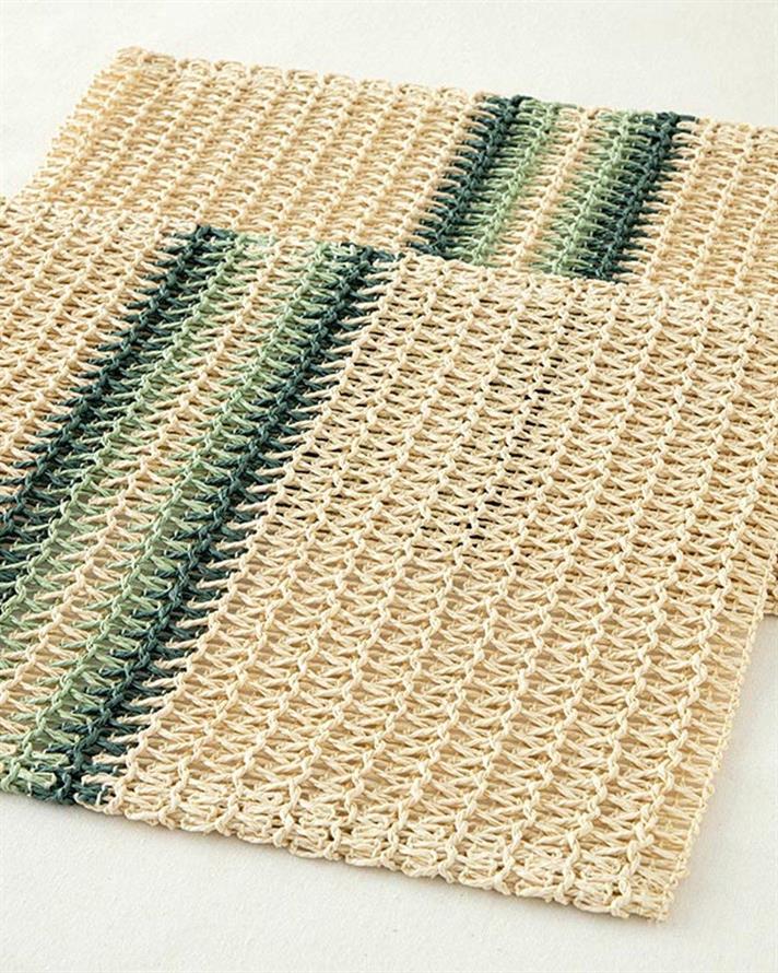 Softy Braid Paper 2 Set Place Mat 30x47 cm Green