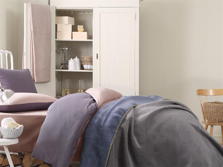 Softy Plat Double Pătură 200x220 cm Albastru - Gri