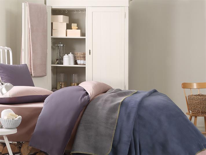 Softy Plat Double Pătură 200x220 cm Albastru - Gri