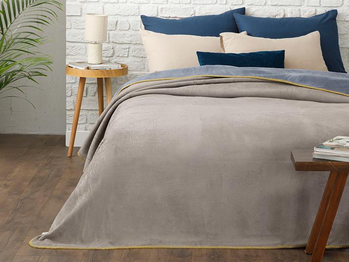 Softy Plat Single Pătură 150x200 cm Albastru - Gri