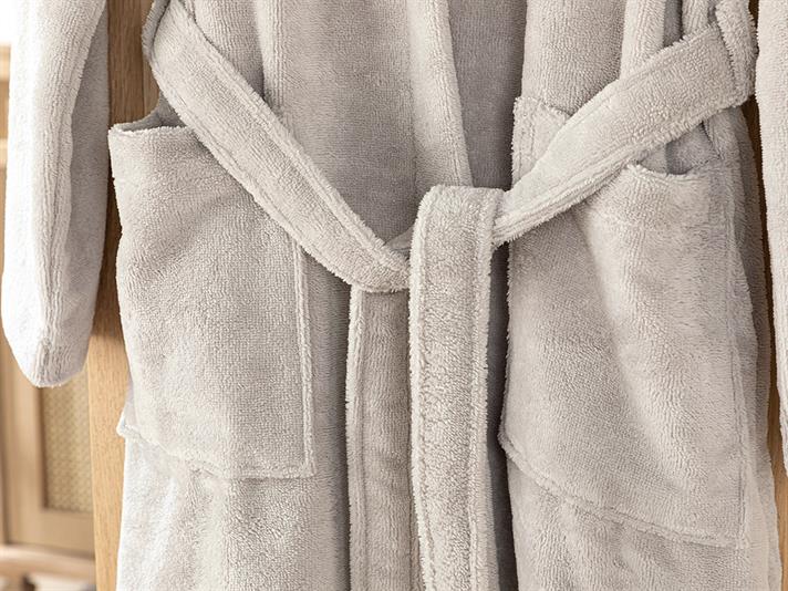 Halat de baie, Softy, bumbac-poliester, L-XL, gri