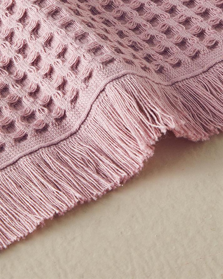 Sofya Cu Bumbac Waffle Prosop De Față 50x80 cm Culoarea Trandafirului Uscat.