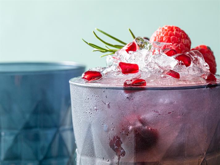 Set 3 Pahare pentru băuturi răcoritoare, Sofya, sticlă, 365 ml, bleumarin