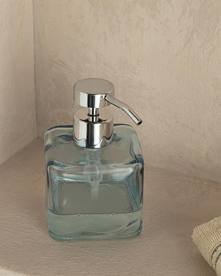 Splash Dozator Pentru Săpun Lichid, Sticlă, 8*8*12,1 Cm, Mentă - Roz Deschis