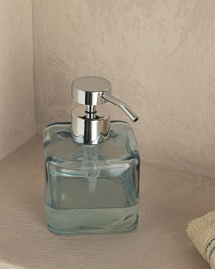 Splash Dozator Pentru Săpun Lichid, Sticlă, 8*8*12,1 Cm, Mentă - Roz Deschis