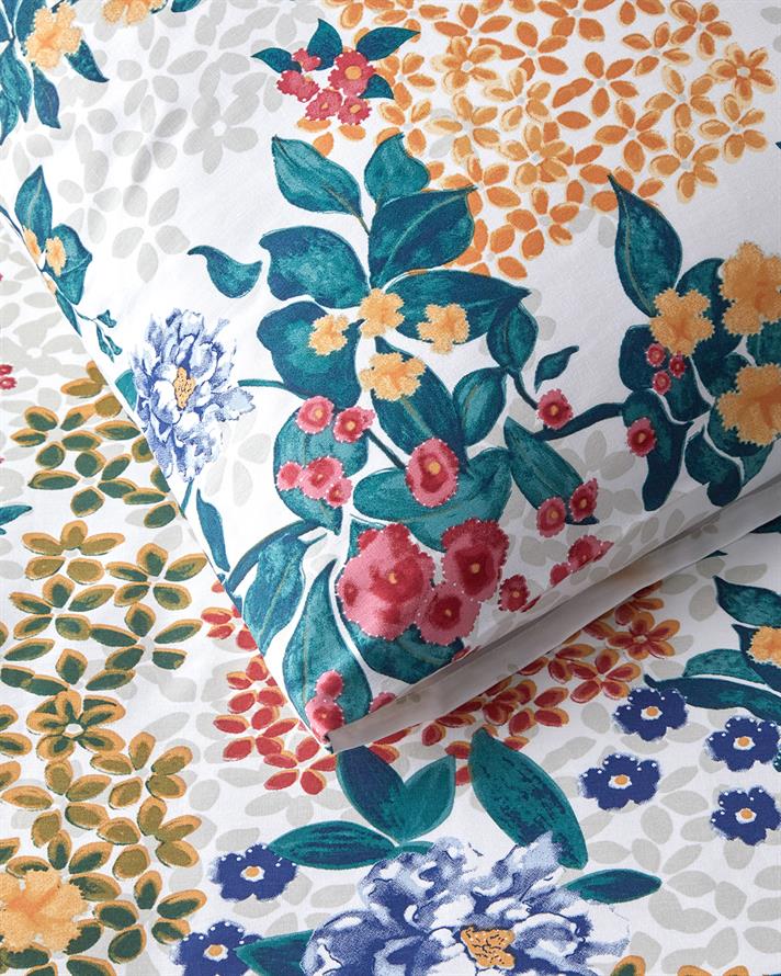 Spring Awakening Cu Bumbac Single Set Lenjerie De Pat 160x220 cm Verde - Roșu