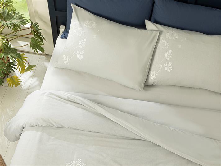 Spring Bloom Bumbac Single Set Lenjerie De Pat 160*220 Cm Gri