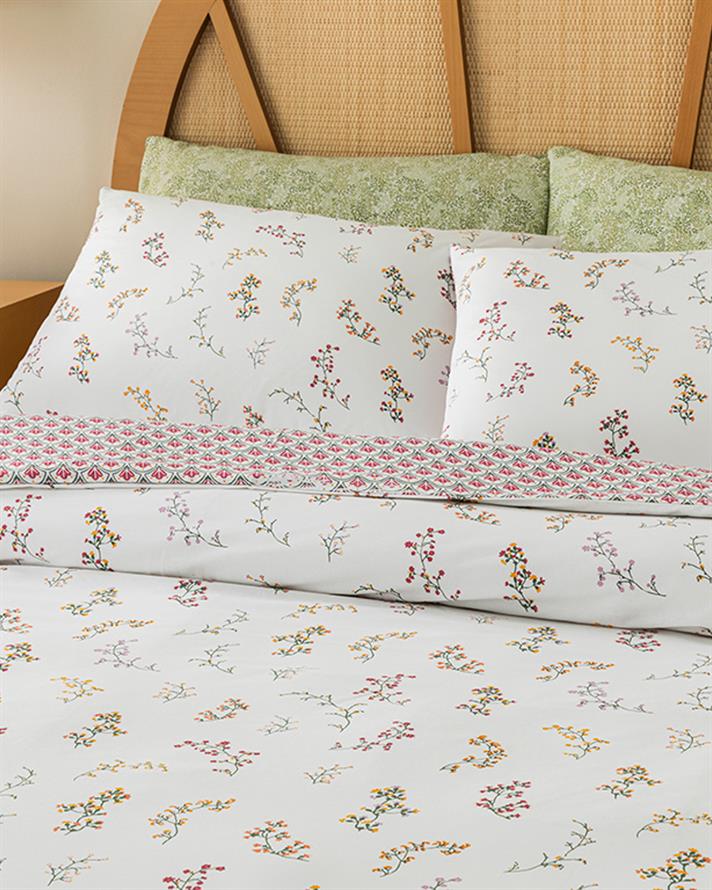 Spring Branch Set Lenjerie De Pat Dublu - Set Lenjerie De Pat Bumbac | English Home, 200 x 220 cm, Roz închis
