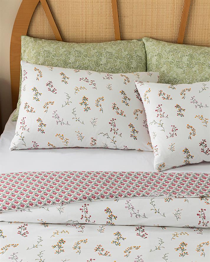 Spring Branch Set Lenjerie De Pat Dublu - Set Lenjerie De Pat Bumbac | English Home, 200 x 220 cm, Roz închis