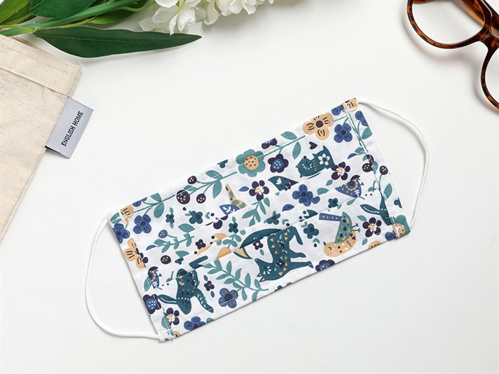 SPRING Cotton Fabric Mask 9,5x18 cm Blue