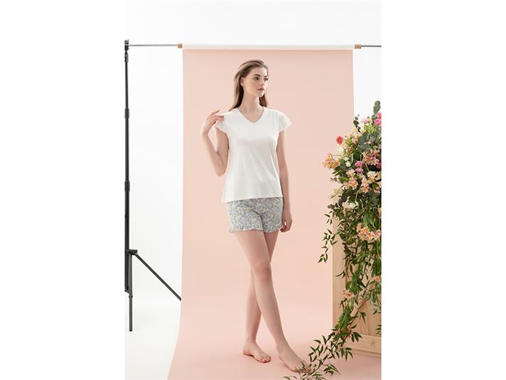 Spring Flower Set De Pijamale Damă, Viscoză, L, Mentă - Roz Deschis