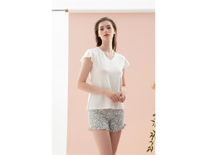 Spring Flower Set De Pijamale Damă, Viscoză, Xl, Mentă - Roz Deschis