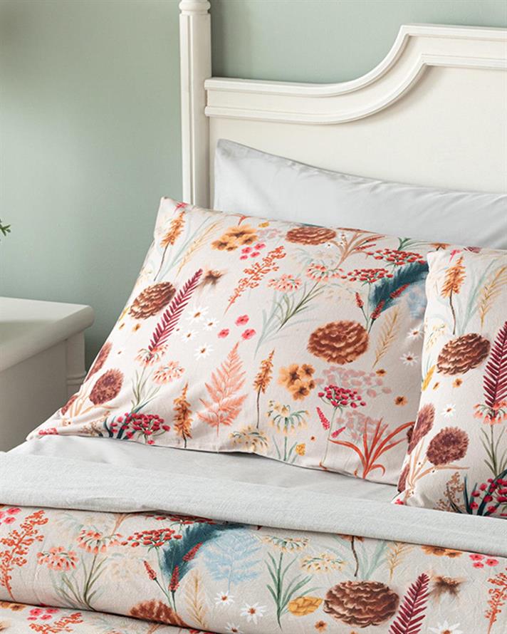 Spring Time Set Lenjerie De Pat Dublu - Set Lenjerie De Pat Bumbac Viscoză | English Home, 200 x 220 cm, Bej