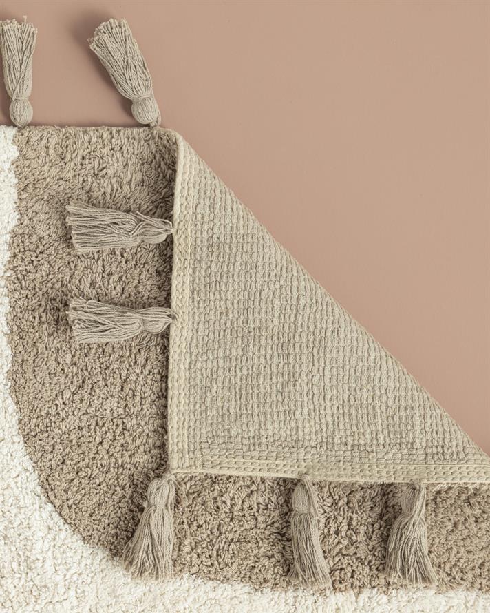 Square Covoraș De Baie, Bumbac, 60*90 Cm, Alb-Roșu