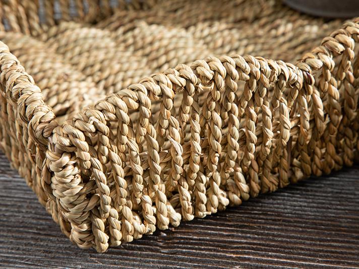 Stacia Tavă, Paie, 35*25*8,5 Cm, Albastru-Beige