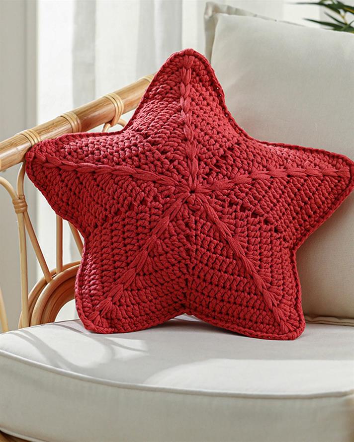 Star Pernă Decorativă, Tricotat, 50 Cm, Natural Auriu