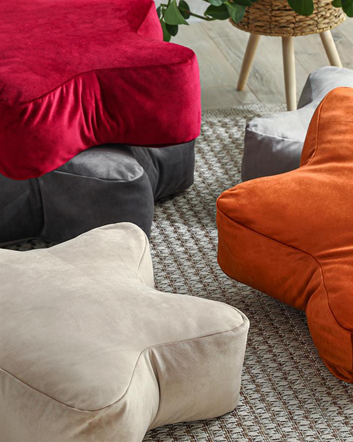 Star Taburet, Catifea, 60*60 Cm, Roz Pudră