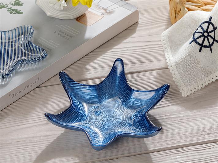 Starfish Glass Appetizers 18 cm Dark Blue