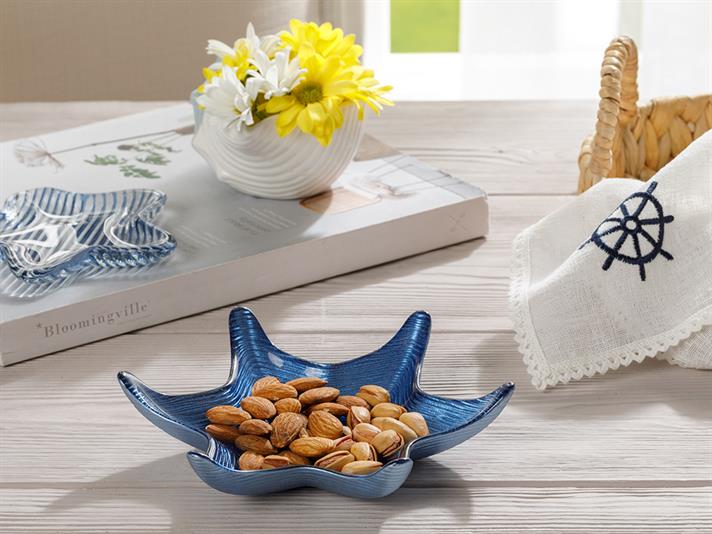 Starfish Glass Appetizers 18 cm Dark Blue