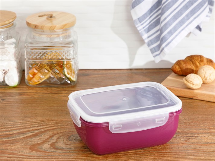 Stella Plastic Rectangular Storage Box 1400 ml Purple