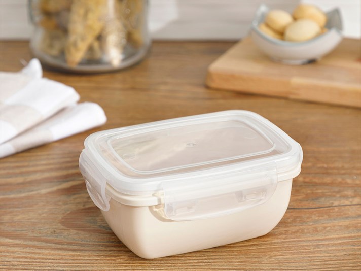 Stella Plastic Rectangular Storage Box 400 ml Cream