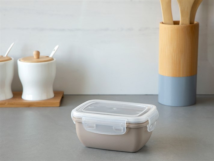 Stella Plastic Dreptunghi Recipient Depozitare 400 ml Bej