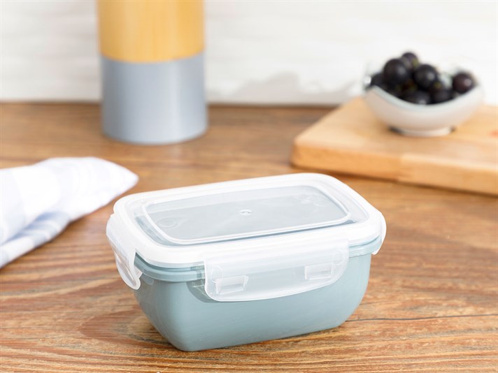 Stella Plastic Rectangular Storage Container 400 ml Dark Celadon