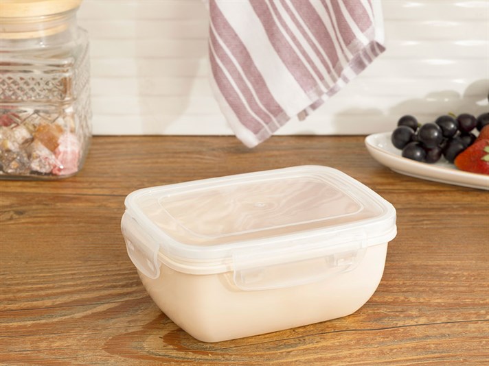 Stella Plastic Rectangular Storage Box 800 ml Cream