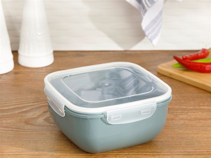 Stella Plastic Square Storage Box 2400 ml Dark Celadon