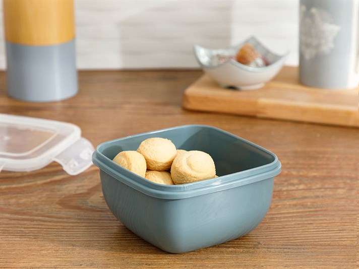 Stella Plastic Square Storage Box 500 ml Dark Celadon