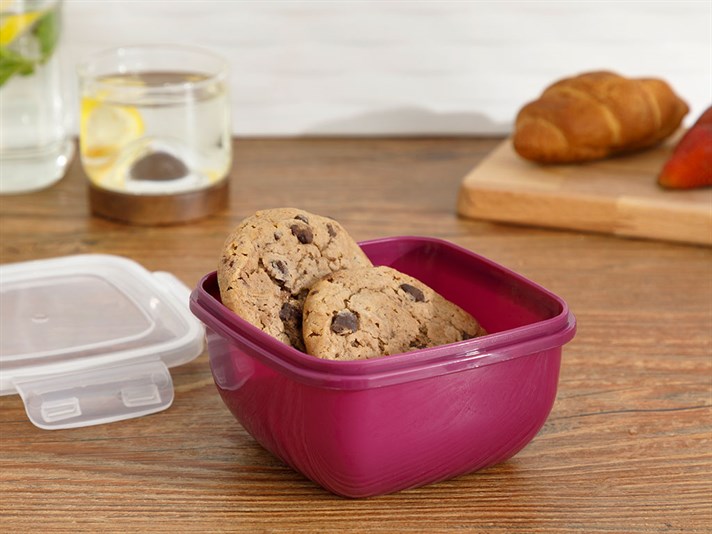 Stella Plastic Square Storage Box 500 ml Purple