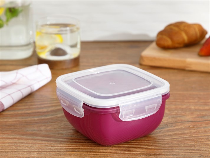 Stella Plastic Square Storage Box 500 ml Purple