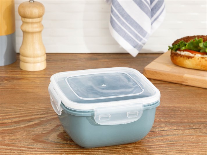 Stella Plastic Square Storage Box 900 ml Dark Celadon