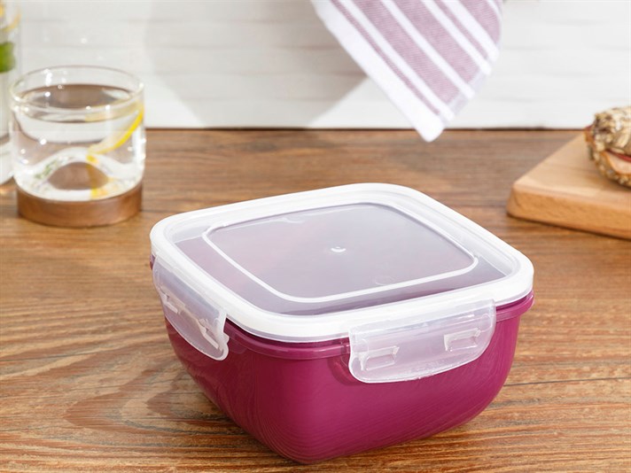 Stella Plastic Square Storage Box 900 ml Purple