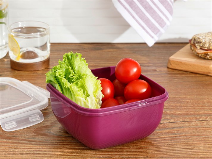 Stella Plastic Square Storage Box 900 ml Purple