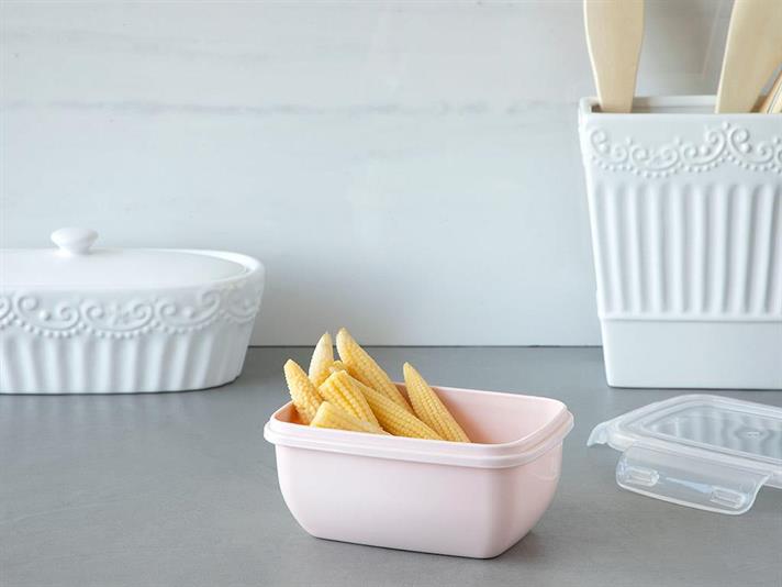 Stella Plastic Dreptunghi Recipient Depozitare 400 ml Roz