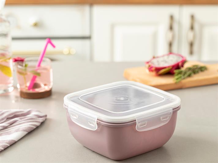 Stella Plastic Pătrat Recipient Depozitare 1500 ml mov