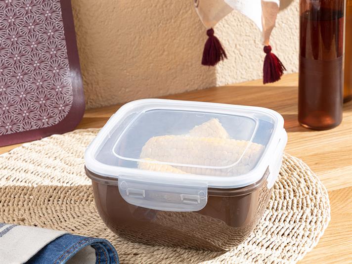 Stella Plastic Square Storage Box 1500 ml Brown