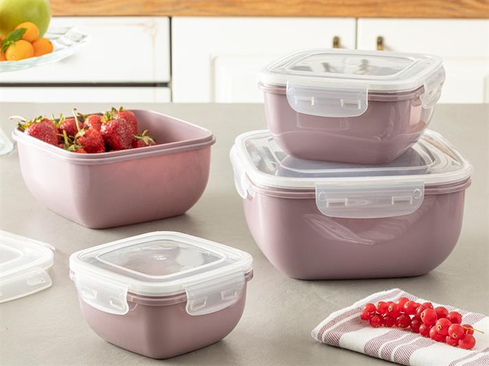 Stella Plastic Pătrat Recipient Depozitare 1500 ml mov